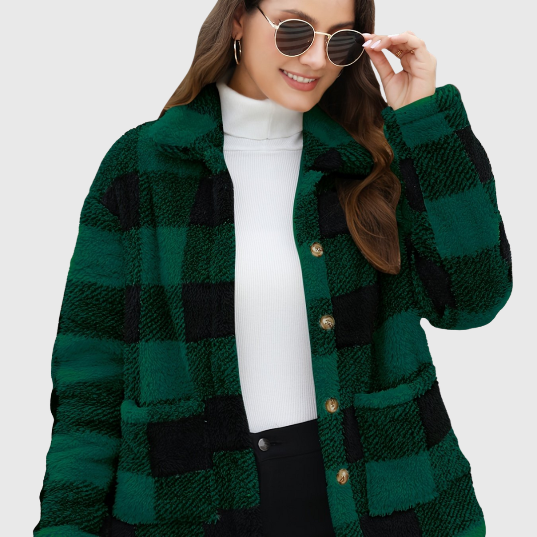 Sophie | Cozy Plaid Fleece Jacket